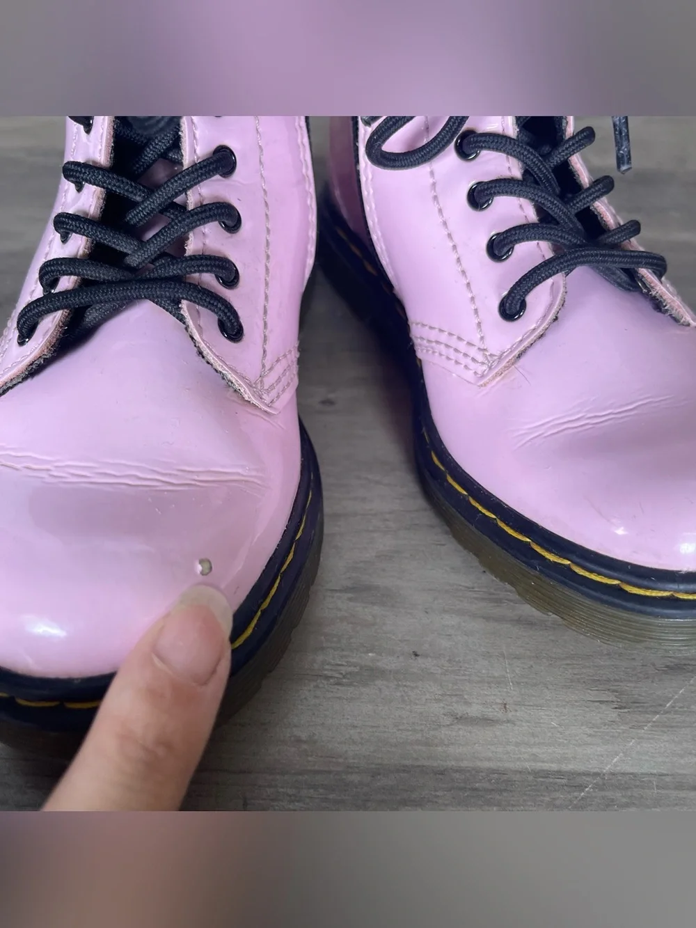 Doc DrMartens Toddler Girls 9 Pale Pink Combat Side Zip High Top Lace Up Boots